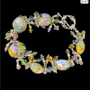 BRIGHTON Ferrara Vintage Pastel Colored Bauble and Gem Bracelet